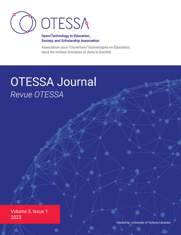 Cover art for OTESSA Journal Volume 3 Issue 1 / Revue OTESSA Volume 3 Numero 1. Hosted by University of Victoria Libraries / Organisé par les bibliothèques de l’Université de Victoria